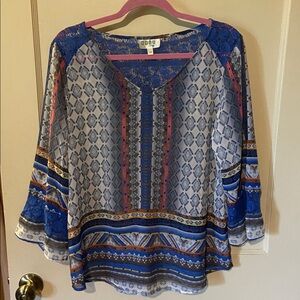 Spense Multicolor Geometric Blouse